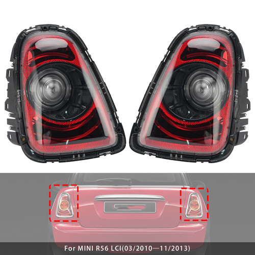 Rear Left+Right Tail Lamp Black Line Retrofit Kit For Mini R56 2010-2013