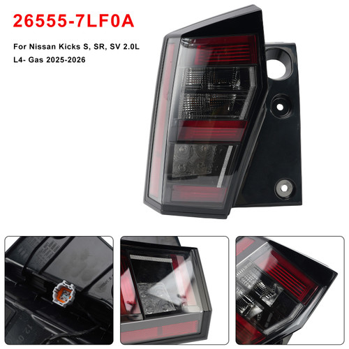 Rear Left Outer Tail Light 26555-7LF0A For Nissan Kicks 2025-2026