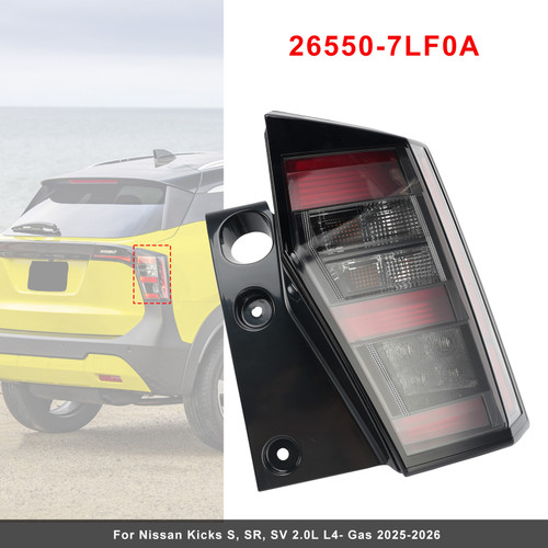 Rear Right Outer Tail Light 26550-7LF0A For Nissan Kicks 2025-2026