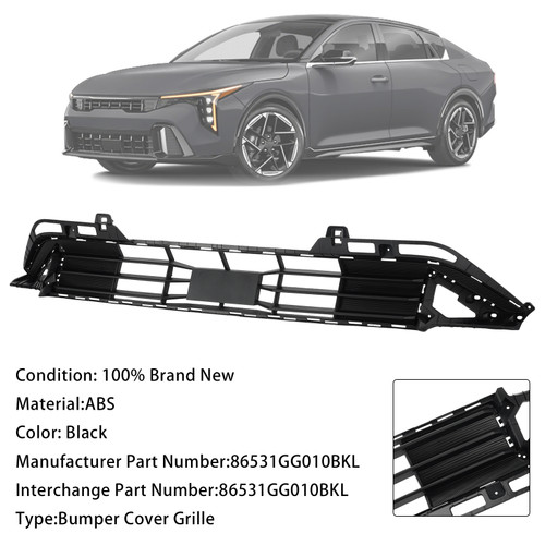 Front Bumper Lower Grille For Kia K4 EX LX LXS 2025 Black 86531GG010BKL