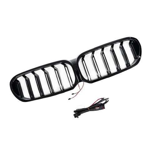 Front Kidney Grill Grille Fit BMW 5-Series G30 G38 2021-2024 W/LED