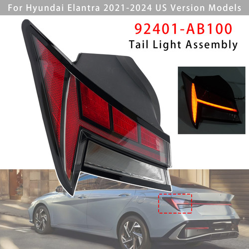 Left Outer Tail Light Brake Lamp Stoplight 92401-AB100 For Hyundai Elantra