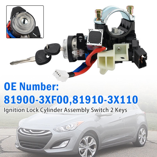 Ignition Lock Cylinder Assembly Switch 2 Keys 81900-3XF00 For Elantra 2011-2016