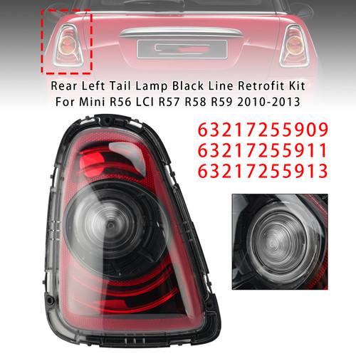 Rear Left Tail Lamp Black Line Retrofit Kit For Mini R56 2010-2013