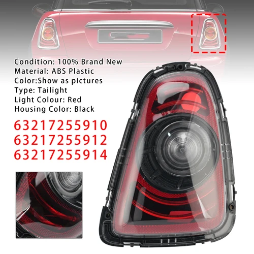 Rear Right Tail Lamp Black Line Retrofit Kit For Mini R56 2010-2013