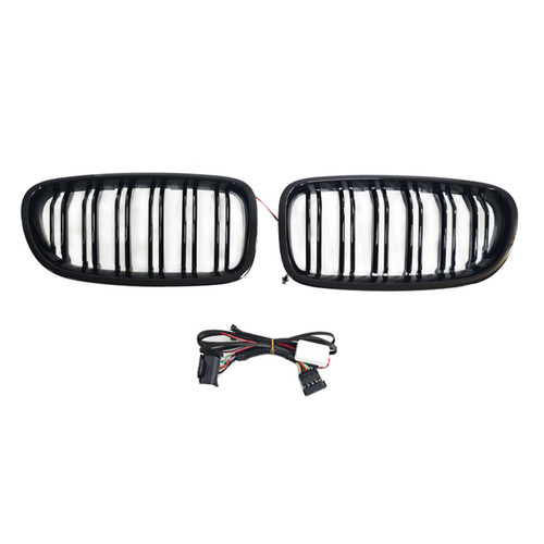 Front Bumper Grill Grille Fit BMW 5 Series F10 F11 2010-2016 W/LED