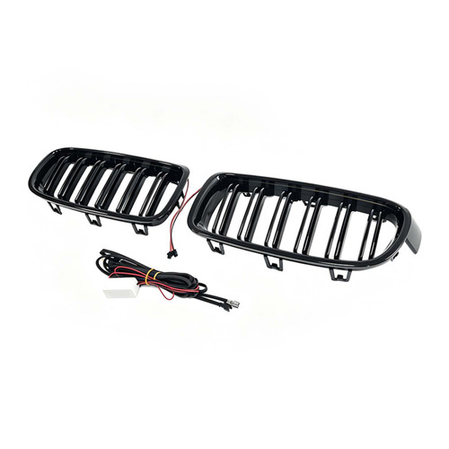 Double Slat Front Kidney Grille Grill Fit BMW 3 Series F30 F35 2012-2019