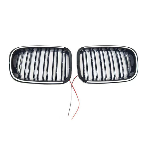 Black Front Bumper Grille Fit BMW 3 Series E46 4-Door Pre-LCI 1999-2001 W/LED