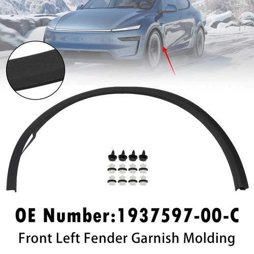 Front Left Fender Garnish Molding 1937597-00-C For Tesla Model Y 2025-2026