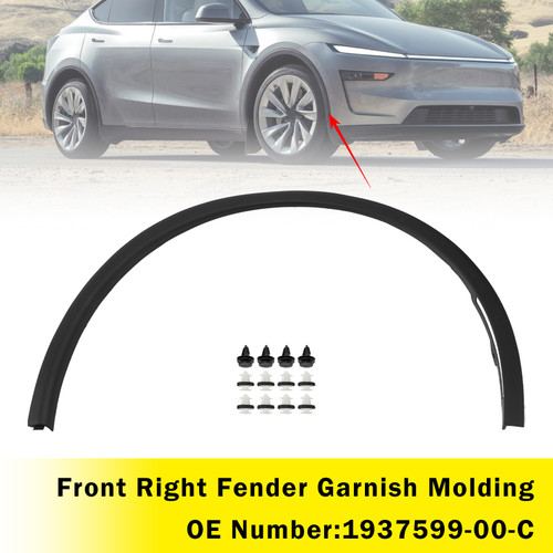 Front Right Fender Molding 1937599-00-C For Tesla Model Y 2025-2026