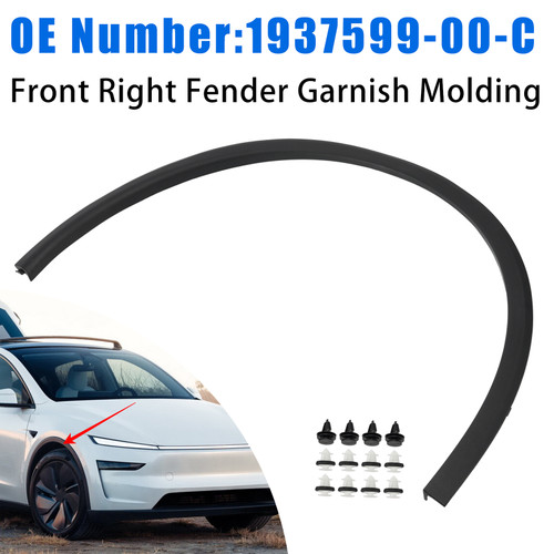 Front Right Fender Molding 1937599-00-C For Tesla Model Y 2025-2026