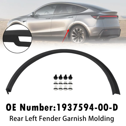Rear Left Fender Garnish Molding 1937594-00-D For Tesla Model Y 2025-2026