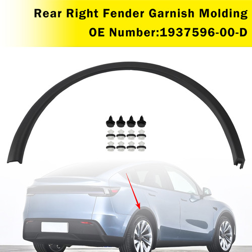 Rear Right Fender Garnish Molding 1937596-00-D For Tesla Model Y 2025-2026