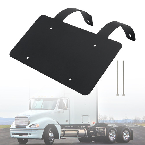 Semi Truck Commercial Truck Deer Guard Stainless License Plate Holder Black