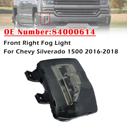 Front Right Fog Light 84000614 For Chevy Silverado 1500 2016?2018
