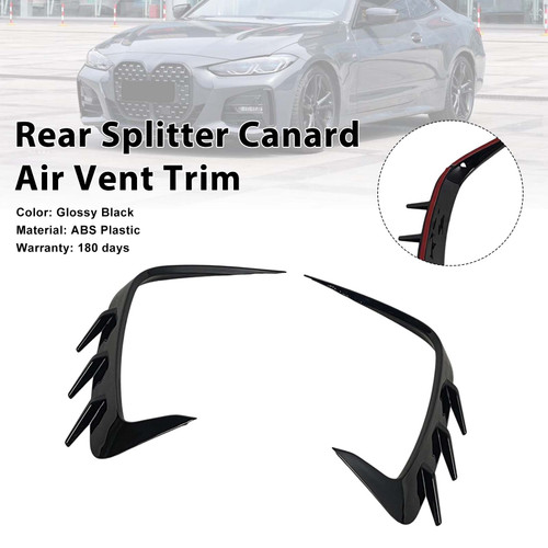 Rear Bumper Splitter Canard Air Vent Trim Fit BMW 4 Series Coupe G22 2021-2026