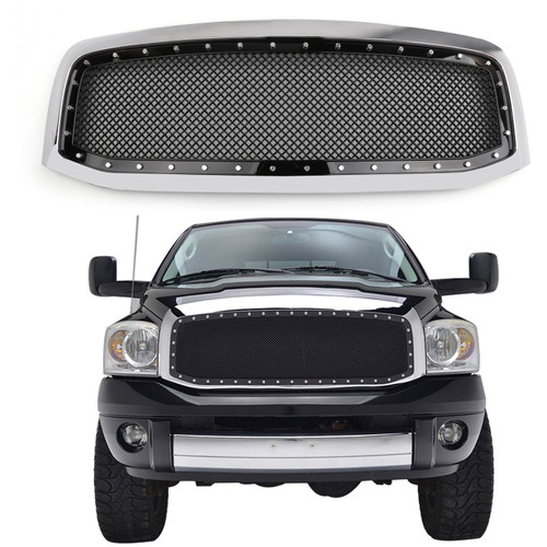 2006-2008 Ram 1500/2500/3500 Front Hood Rivet + Wire Mesh Grille Shell