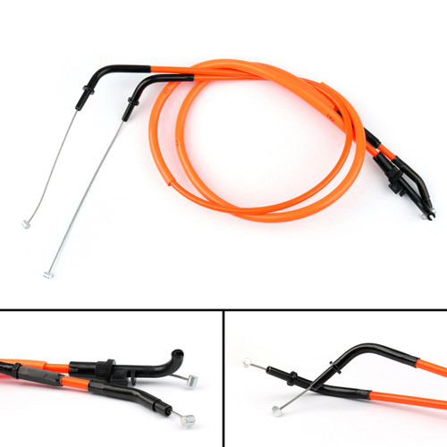 Throttle Cable Push Pull Wire Line Gas For Kawasaki Z800 (13-16) Orange