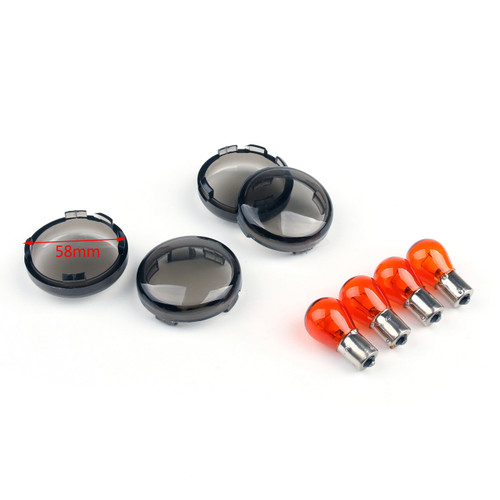 4x Turn Signal Lens Bulbs For Harley Softail Dyna Sportsters (2002 &Up) Smoke 4x Turn Signal Lens Bulbs For Harley Softail Dyna Sportsters (2002 &Up) Smoke