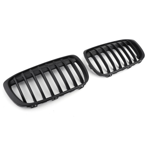 1Pair Front Bumper Kidney Grill Grille For BMW F48 F49 X1 (2016+) Matte Black