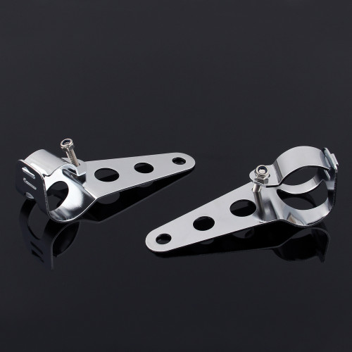 Headlight Bracket Side Mount Fork Tube Universal, Chrome Headlight Bracket Side Mount Fork Tube Universal, Chrome
