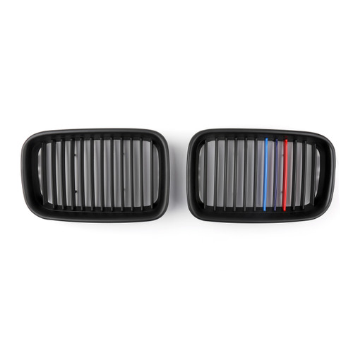 1Pair Matte Front Hood Grille Kidney For BMW E36 3 Series M3 (1995-1996) Black