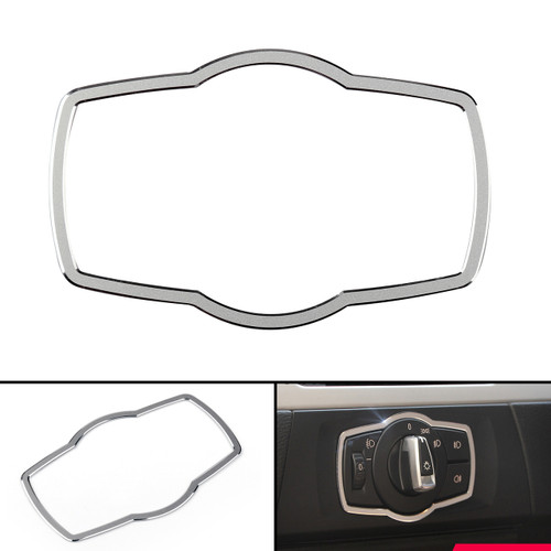 Dashboard Headlight Switch Button Frame Cover Trim For BMW 3 series E90 (08-12) Silver
