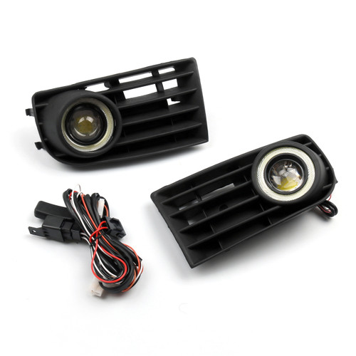 Front Angel Eyes Fog Lights + Grille for VW Golf 5 MK5 Rabbit 2003-2009