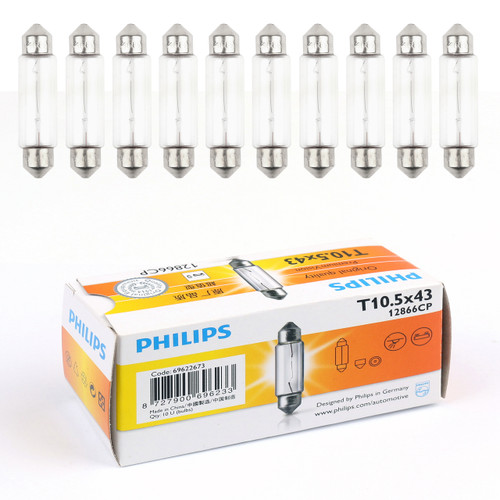 10pcs PHILIPS 12866 12V10W C10W Fest T10.5 43 SV8.5 Premium Signaling Lamp 10pcs PHILIPS 12866 12V10W C10W Fest T10.5 43 SV8.5 Premium Signaling Lamp