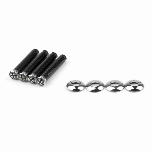 Door Lock Pin 4pcs Set for Mini Cooper (All Models) Carbon Fiber Union Jack Gray