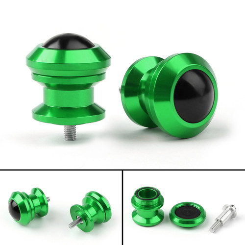 Pair 6mm Swingarm Sliders Spools For Yamaha MT01 MT09 YZF-R3 R1 MAX 530 Green Pair 6mm Swingarm Sliders Spools For Yamaha MT01 MT09 YZF-R3 R1 MAX 530 Green