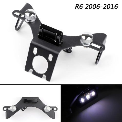 CNC License Plate Bracket Number Holder Plate For Yamaha YZF R6 2006-2016 Black