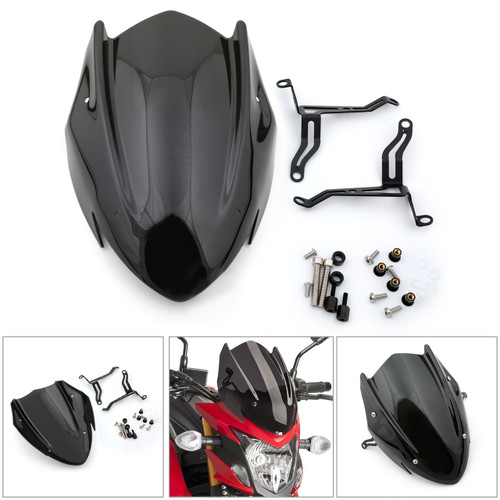 ABS Windscreen Windshield Screen with Bracket For Suzuki GSX-S 750 2017 Black