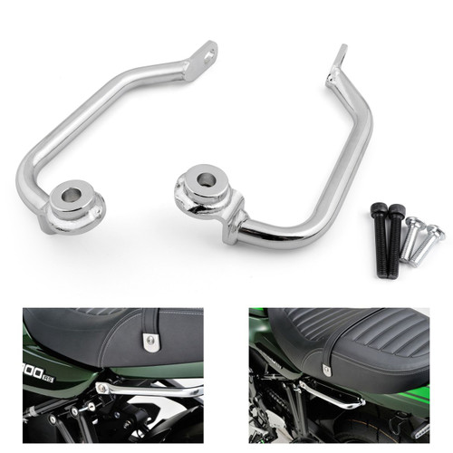 Passenger Rear Seat Handle Grab Bar Hand Rail For Kawasaki Z900RS 2017-18 Chrome Passenger Rear Seat Handle Grab Bar Hand Rail For Kawasaki Z900RS 2017-18 Chrome