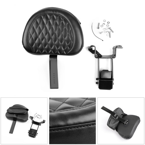 Plug-In Driver Backrest + Mounting Kit For Indian Chieftain Roadmaster 14-18 Black