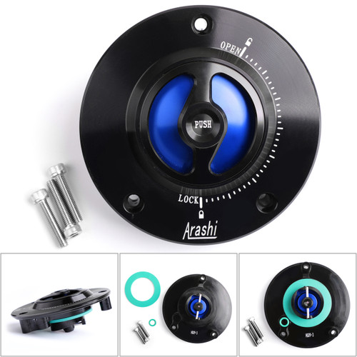 CNC Keyless Fuel Gas Tank Cap For Suzuki GSXR 600/750/1000 GSR 600/750 03-18 Blue CNC Keyless Fuel Gas Tank Cap For Suzuki GSXR 600/750/1000 GSR 600/750 03-18 Blue