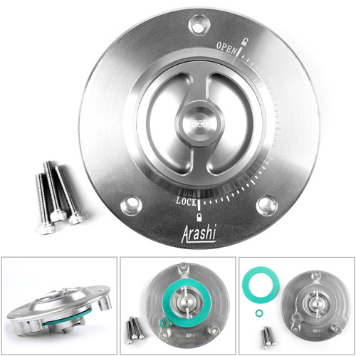 CNC Keyless Fuel Gas Tank Cap For Suzuki GSF650 BANDIT 05+ GSF1250 1200S BANDIT 06+ Silver CNC Keyless Fuel Gas Tank Cap For Suzuki GSF650 BANDIT 05+ GSF1250 1200S BANDIT 06+ Silver