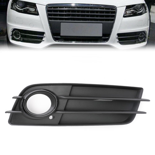 Right Matte Fog Light Grill S-Line Bumper For Audi A4 S-LINE S4 08-12 Black