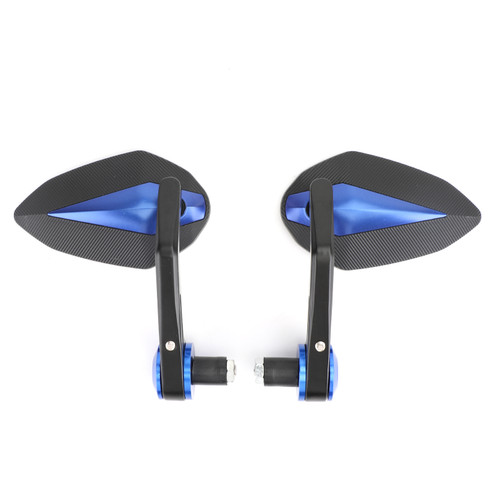 7/8" Handle Bar End Mirrors Universal Blue 7/8" Handle Bar End Mirrors Universal Blue