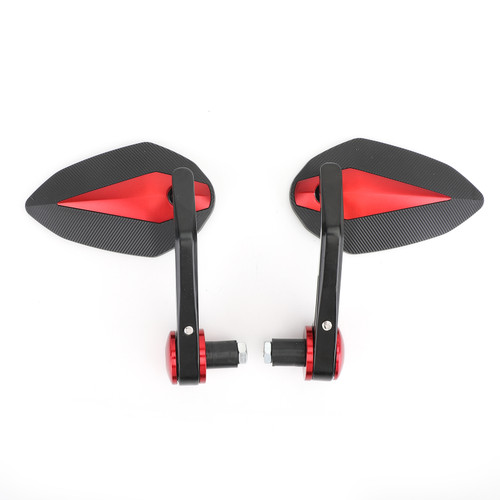 7/8" Handle Bar End Mirrors Universal Red