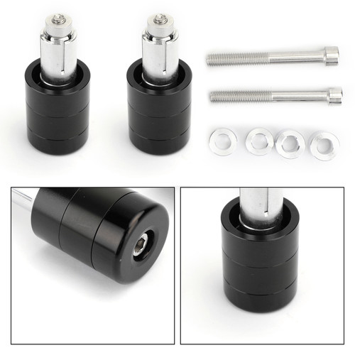 CNC Heavy Weight 7/8" 22mm Handle Bar Ends Vibration Reducing Sliders Set Black