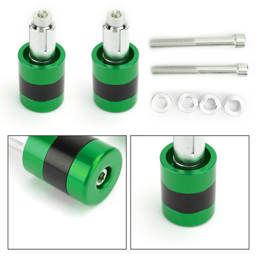 7/8" 22mm Handle Bar Ends Heavy Weight Vibration Reducing Plugs Set - 210g Green