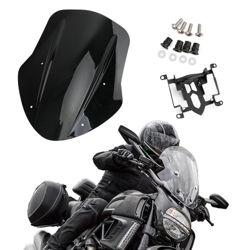 ABS Plastic Windshield Windscreen For Ducati Diavel Carbon 14-18 Diavel Dark 14-16 Diavel Titanium 15-17