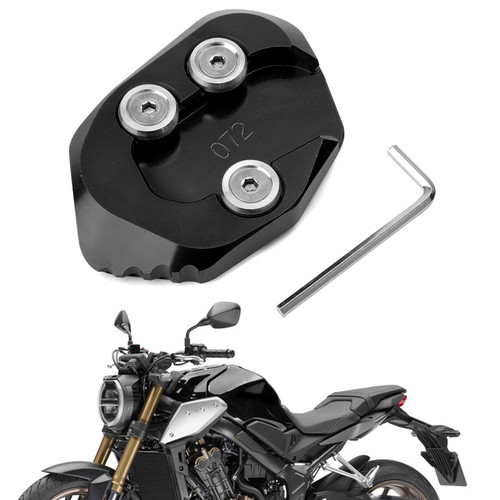 Side Stand Extension Kickstand Enlarger Plate For HONDA CB1000R 18-19 Black