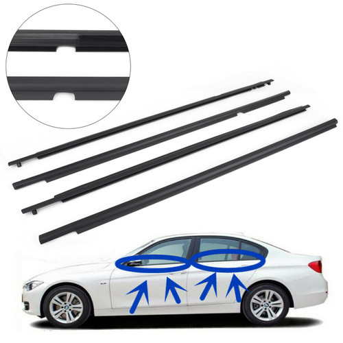 Door Weatherstrip Belt Seal Window Moulding Trim For Toyota Corolla 07-13 Black