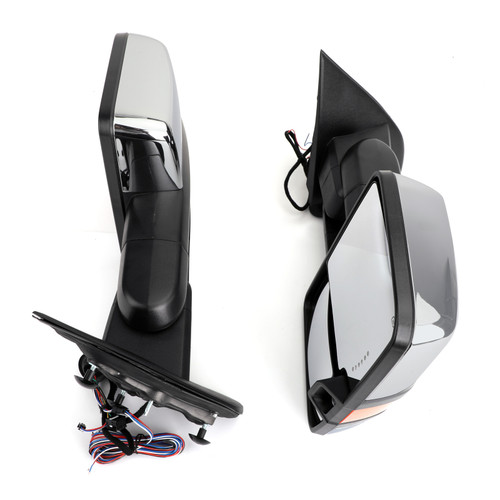 Power Heated Extending Towing View Mirror Signal For CHEVY SILVERADO 1500 MODELS ONLY GMC SIERRA 1500 MODELS ONLY 14-18 Chrome