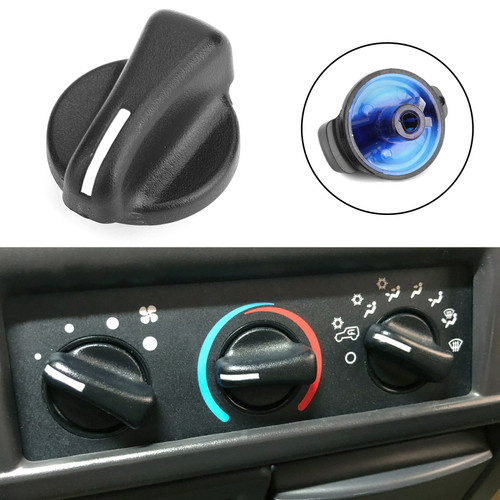 Heater A/C Blower Fan Speed Control Knobs For Wrangler 99-06 Ram Van 1500 2500 3500 98-03 Black