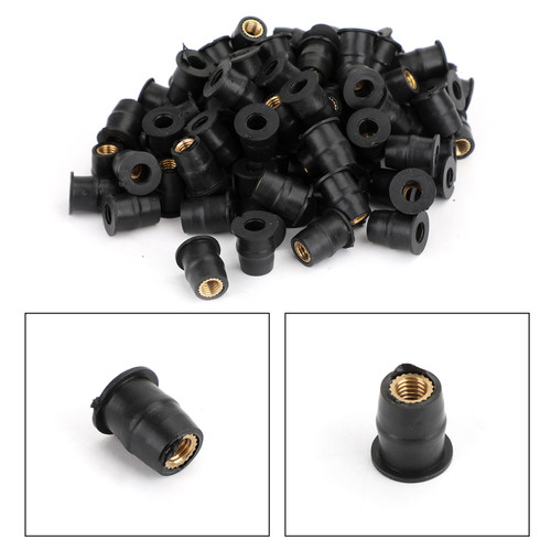 100 Quantity - M5 Rubber Well Nut Windscreen & Fairing 10mm 3/8 Wellnuts