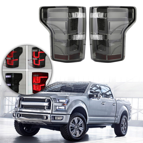 LED Bar Parking Tail Lights Brake Lamps For Ford F150 15-19 Pickup Smoke