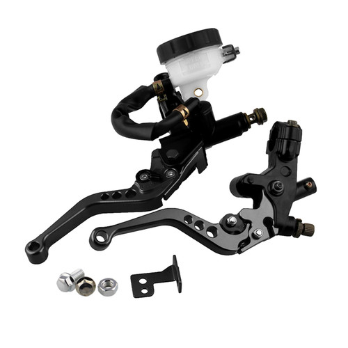 Universal 7/8" 22mm Front Brake Clutch Master Cylinder Reservoir Levers Black Universal 7/8" 22mm Front Brake Clutch Master Cylinder Reservoir Levers Black